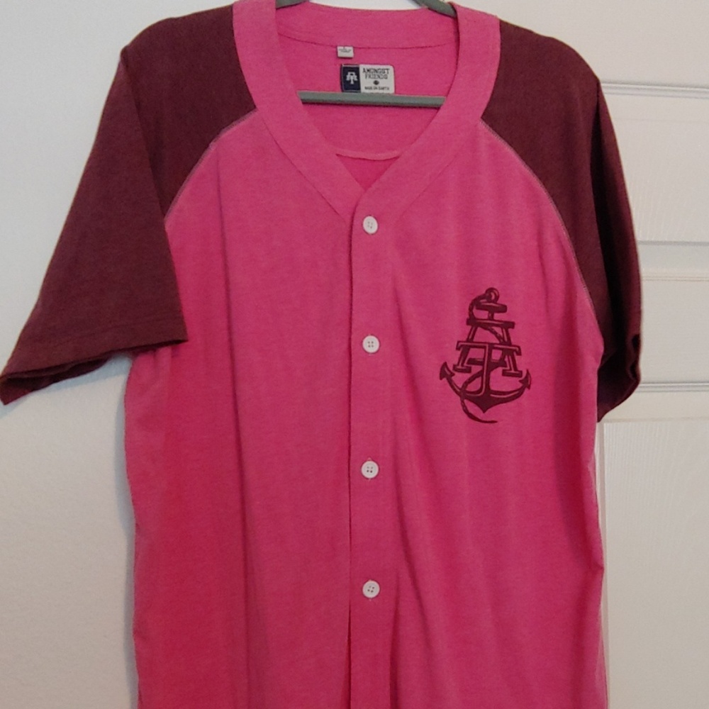 Baseballl style button up tshirt